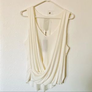 Bordeaux  twist front tank top blouse off white size M